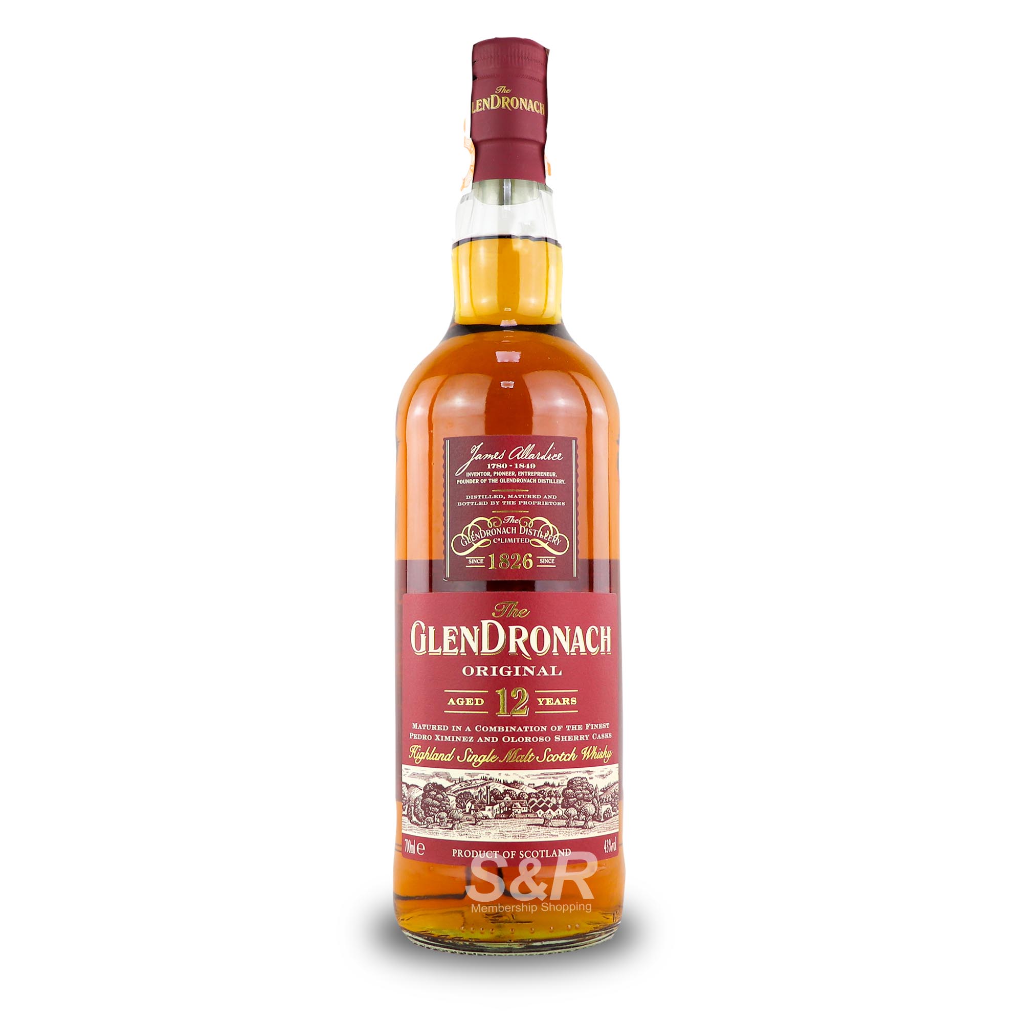 The GlenDronach Original Aged 12 Years Highland Single Malt Scotch Whisky 700mL The GlenDronach Original Aged 12 Years Highland Single Malt Scotch Whisky 700mL